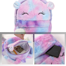 Carica l'immagine nel visualizzatore di Gallery, Zaino da ragazza con unicorno di peluche - Ozerty