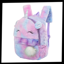 Carica l'immagine nel visualizzatore di Gallery, Zaino da ragazza con unicorno di peluche - Ozerty