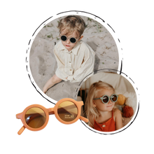 Carica l'immagine nel visualizzatore di Gallery, Occhiali da sole rotondi vintage per bambini da 1 a 5 anni