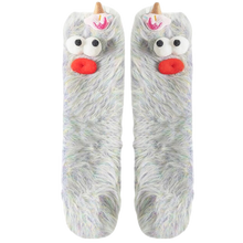 Carica l'immagine nel visualizzatore di Gallery, Calzini divertenti in velluto corallo -Grigio - Ozerty