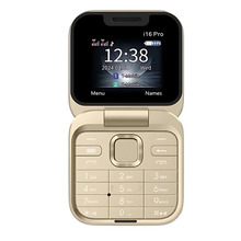 Carica l'immagine nel visualizzatore di Gallery, Telefono cellulare pieghevole Dual Sim piccolo -I16 Pro/Oro - Ozerty