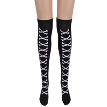 Carica l'immagine nel visualizzatore di Gallery, Calze Compressori con Design Festivi per Halloween -Ossa Chic - Ozerty