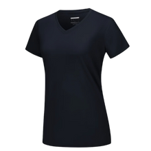 Carica l'immagine nel visualizzatore di Gallery, Maglia con scollo a V a raffreddamento istantaneo da donna -Nero - Ozerty