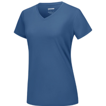 Carica l'immagine nel visualizzatore di Gallery, Maglia con scollo a V a raffreddamento istantaneo da donna -Blu grigio - Ozerty
