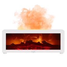 Carica l'immagine nel visualizzatore di Gallery, Diffusore di Oli Essenziali a LED con Simulazione di Camino -Bianco - Ozerty