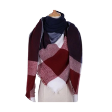 Carica l'immagine nel visualizzatore di Gallery, Sciarpa in cashmere a quadri effetto mohair -Atene - Ozerty
