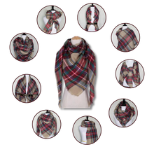 Carica l'immagine nel visualizzatore di Gallery, Sciarpa in cashmere a quadri effetto mohair - Ozerty