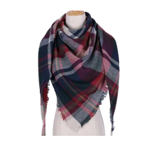 Carica l'immagine nel visualizzatore di Gallery, Sciarpa in cashmere a quadri effetto mohair -Dublino - Ozerty