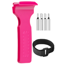 Carica l'immagine nel visualizzatore di Gallery, Strumento portatile per copertoni di biciclette -Rosa + 4 bit e velcro - Ozerty