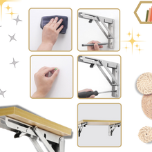 Carica l'immagine nel visualizzatore di Gallery, Eleganti staffe pieghevoli a muro per ripiani - Ozerty