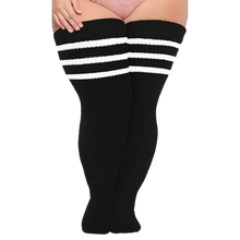 Carica l'immagine nel visualizzatore di Gallery, Calze alte da donna con punta rinforzata -Nero Bianco - Ozerty