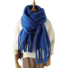 Carica l'immagine nel visualizzatore di Gallery, Sciarpa da donna Cozy Elegance -Blu scuro - Ozerty