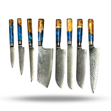Carica l'immagine nel visualizzatore di Gallery, Coltelli giapponesi della serie Mare Giallo -Set di 8 coltelli da chef giapponesi - Ozerty