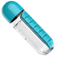 Carica l'immagine nel visualizzatore di Gallery, Bottiglia d'acqua in plastica con portapillole - Ozerty
