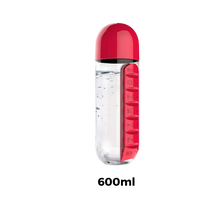 Carica l'immagine nel visualizzatore di Gallery, Bottiglia d'acqua in plastica con portapillole - Ozerty
