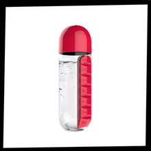 Carica l'immagine nel visualizzatore di Gallery, Bottiglia d'acqua in plastica con portapillole - Ozerty
