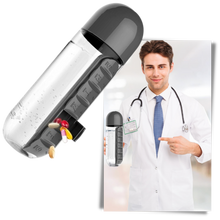 Carica l'immagine nel visualizzatore di Gallery, Bottiglia d'acqua in plastica con portapillole - Ozerty
