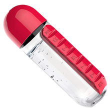 Carica l'immagine nel visualizzatore di Gallery, Bottiglia d'acqua in plastica con portapillole - Ozerty
