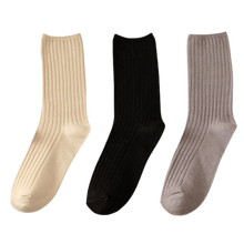 Carica l'immagine nel visualizzatore di Gallery, 3 Paia di calzini in cotone a coste per donna - Ozerty
