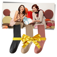 Carica l'immagine nel visualizzatore di Gallery, 3 Paia di calzini in cotone a coste per donna - Ozerty
