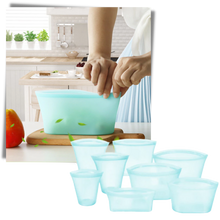 Carica l'immagine nel visualizzatore di Gallery, Confezione da 8 sacchetti in silicone per alimenti riutilizzabili - Ozerty
