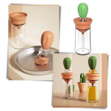Carica l'immagine nel visualizzatore di Gallery, Bottiglia di olio in vetro con pennello - Ozerty
