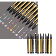Carica l'immagine nel visualizzatore di Gallery, Confezione da 10 pennarelli colorati metallizzati - Ozerty
