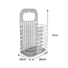 Carica l'immagine nel visualizzatore di Gallery, Cesto da bucato pieghevole in plastica montabile a parete - Ozerty
