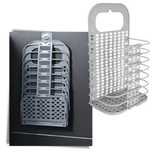 Carica l'immagine nel visualizzatore di Gallery, Cesto da bucato pieghevole in plastica montabile a parete - Ozerty
