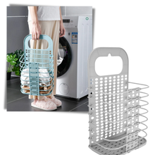 Carica l'immagine nel visualizzatore di Gallery, Cesto da bucato pieghevole in plastica montabile a parete - Ozerty
