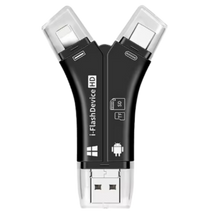 Carica l'immagine nel visualizzatore di Gallery, USB 4-in-1 per telefoni -Nero - Ozerty
