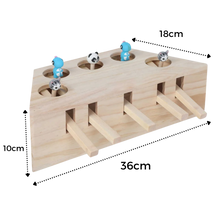 Carica l'immagine nel visualizzatore di Gallery, Giocattolo di legno interattivo per gatti con 5 buchi - Ozerty
