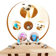 Carica l'immagine nel visualizzatore di Gallery, Giocattolo di legno interattivo per gatti con 5 buchi - Ozerty
