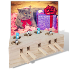 Carica l'immagine nel visualizzatore di Gallery, Giocattolo di legno interattivo per gatti con 5 buchi - Ozerty
