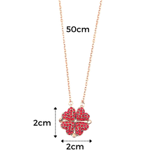 Carica l'immagine nel visualizzatore di Gallery, Collana a cuore regolabile a 4 foglie di trifoglio - Ozerty
