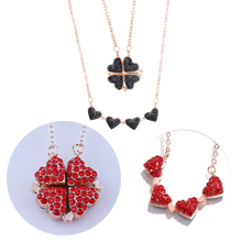 Carica l'immagine nel visualizzatore di Gallery, Collana a cuore regolabile a 4 foglie di trifoglio - Ozerty
