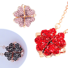 Carica l'immagine nel visualizzatore di Gallery, Collana a cuore regolabile a 4 foglie di trifoglio - Ozerty
