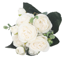 Carica l'immagine nel visualizzatore di Gallery, Bouquet di fiori artificiali di seta con peonie e rose
