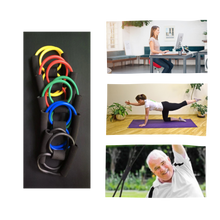 Carica l&#39;immagine nel visualizzatore di Gallery, Fascia elastica di resistenza fitness con maniglie e 8 forme - Ozerty
