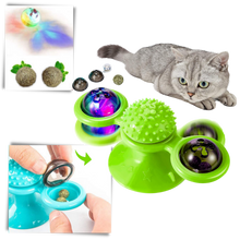 Carica l'immagine nel visualizzatore di Gallery, Giocattolo per gatti con mulino a vento rotante e spazzola - Ozerty

