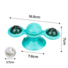 Carica l'immagine nel visualizzatore di Gallery, Giocattolo per gatti con mulino a vento rotante e spazzola - Ozerty
