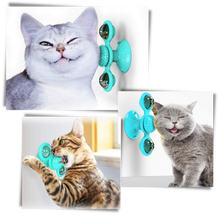 Carica l'immagine nel visualizzatore di Gallery, Giocattolo per gatti con mulino a vento rotante e spazzola - Ozerty
