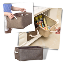 Carica l'immagine nel visualizzatore di Gallery, Elegante cestino di lino con manici in corda - Ozerty
