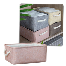 Carica l'immagine nel visualizzatore di Gallery, Elegante cestino di lino con manici in corda
