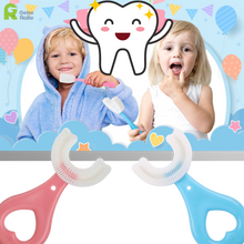 Carica l'immagine nel visualizzatore di Gallery, Spazzolino da denti a forma di U per bambini (confezione da 2) - Ozerty
