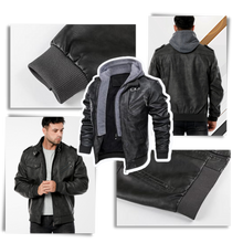 Carica l'immagine nel visualizzatore di Gallery, Giacca da moto classica in pelle marrone - Ozerty
