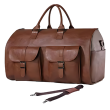 Carica l'immagine nel visualizzatore di Gallery, Borsa a Duffel Convertibile per Abbigliamento -Marrone - Ozerty
