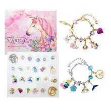 Carica l'immagine nel visualizzatore di Gallery, Calendario dell'Avvento 24 Giorni con Gioielli Fai-da-Te -Unicorno - Ozerty
