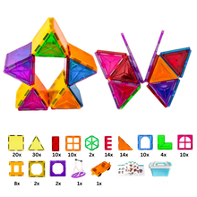 Carica l'immagine nel visualizzatore di Gallery, Blocchi da costruzione magnetici educativi -120 pezzi con scatola - Ozerty
