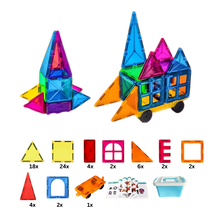 Carica l'immagine nel visualizzatore di Gallery, Blocchi da costruzione magnetici educativi -60 pezzi con scatola - Ozerty
